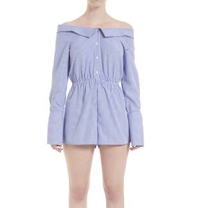 ROMEO & JULIET COUTURE Off Shoulder Shirt Romper M